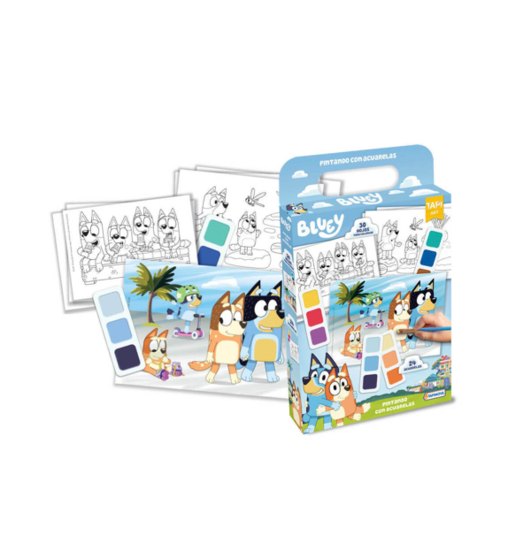 BLUEY PINTANDO CON ACUARELA BLU01196 TAPIMOVIL