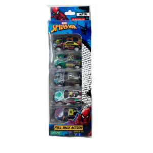 SPIDERMAN SET 5 AUTOS PULL BACK 2958 DITOYS