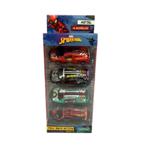 SPIDERMAN SET 4 AUTOS PULL BACK 2960 DITOYS