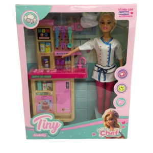TINY MUÑECA COCINERA 53467 CON ACCESORIOS
